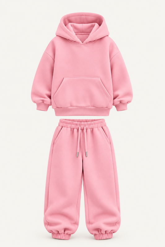 ESSENTIAL PULLOVER HOODIE SET PINK