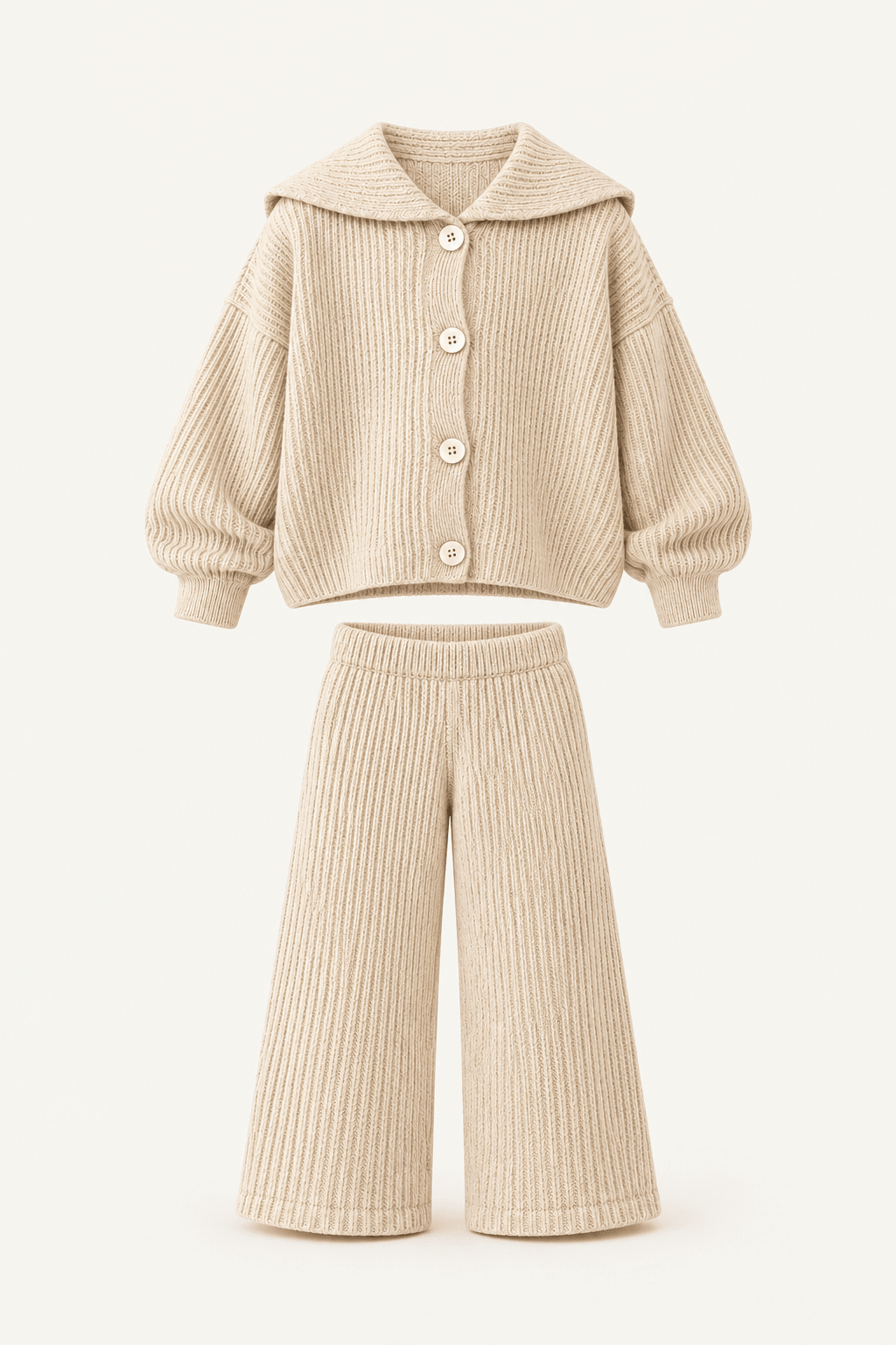 LUMIÈRE RIBBED KNIT CARDIGAN SET