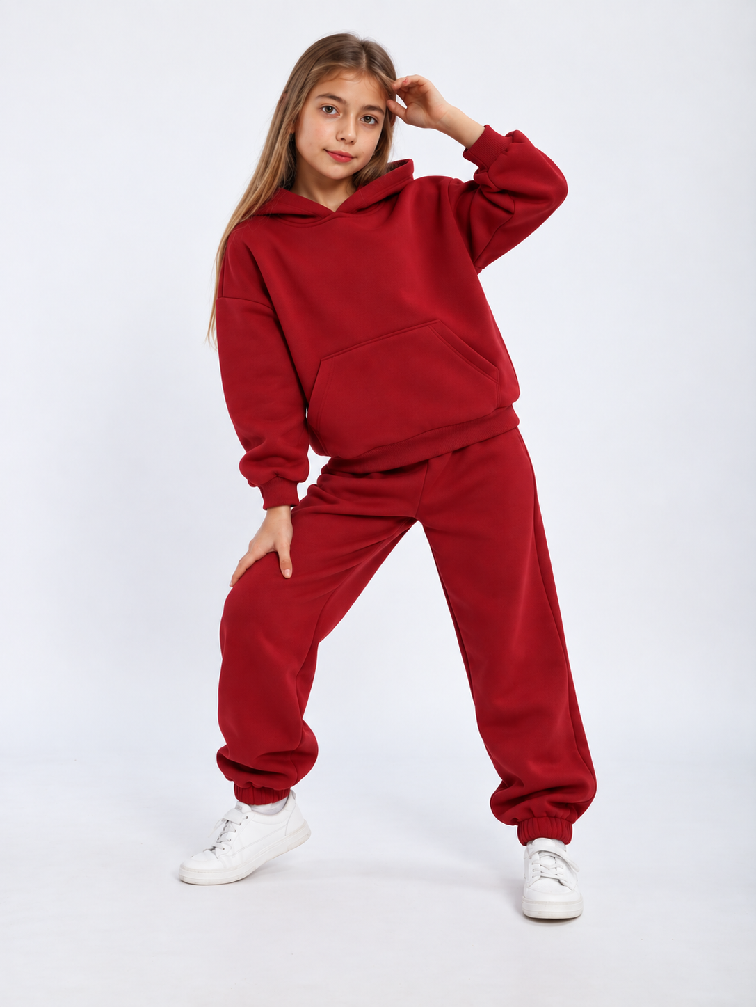 ESSENTIAL PULLOVER HOODIE SET BURGUNDY