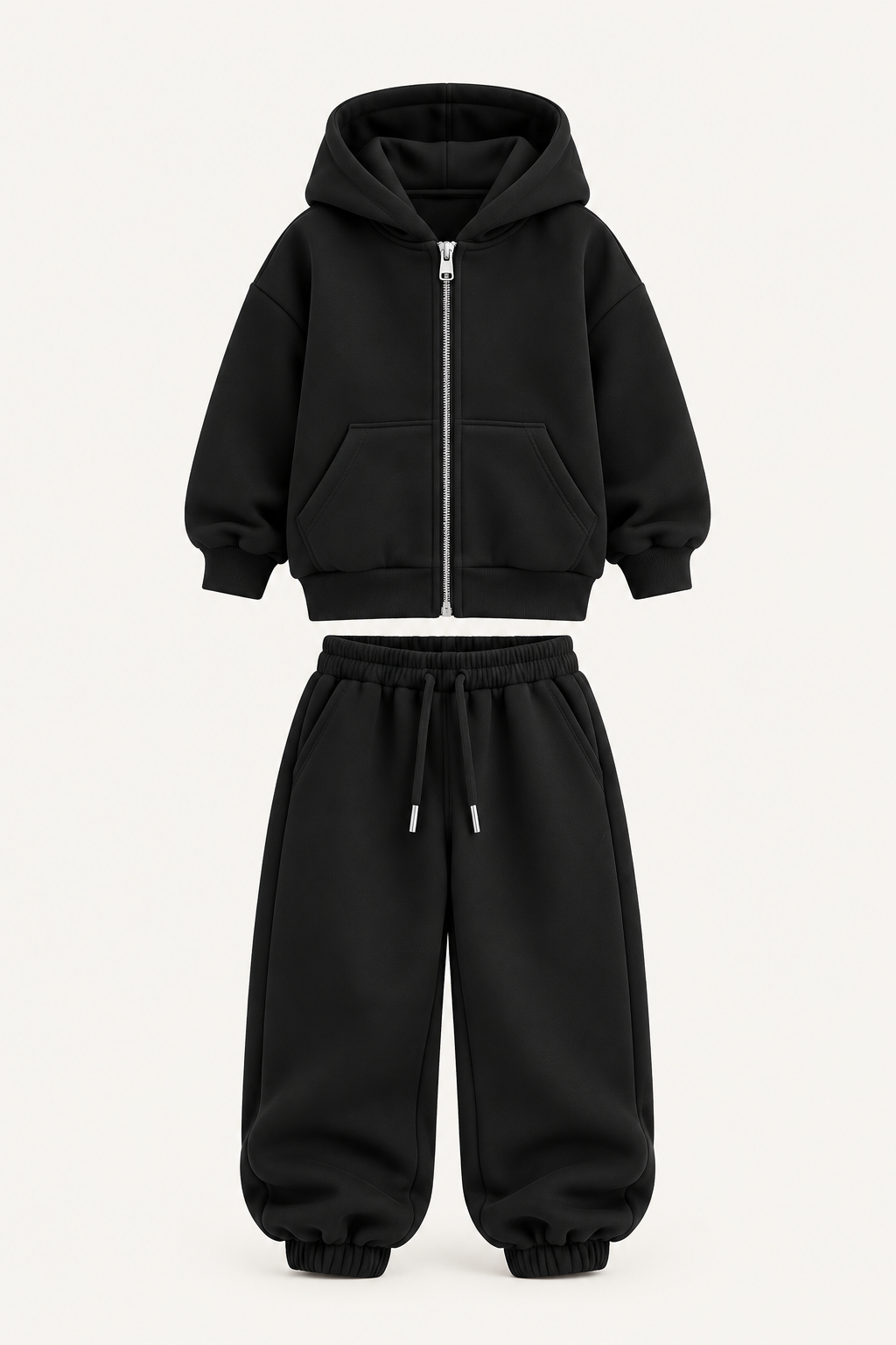 ESSENTIAL ZIP HOODIE SET BROWN
