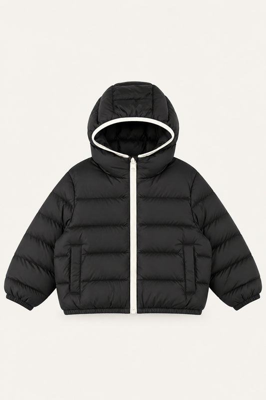 LUMIÈRE CONTRAST PUFFER JACKET BLACK