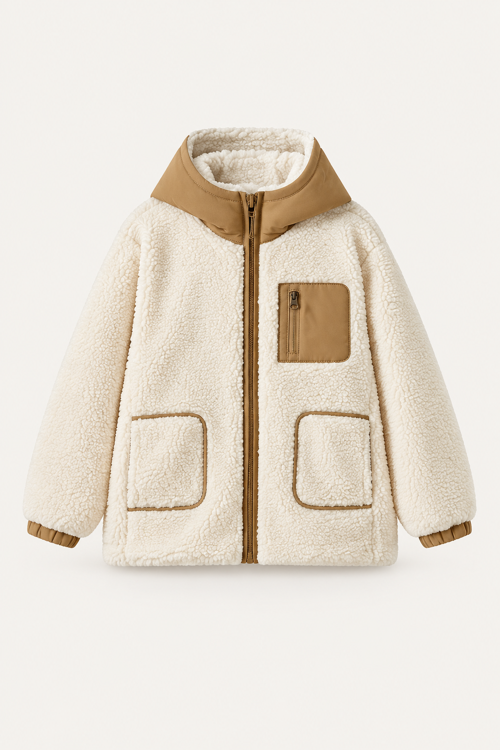 LUMIÈRE SHERPA HOODED JACKET WHITE