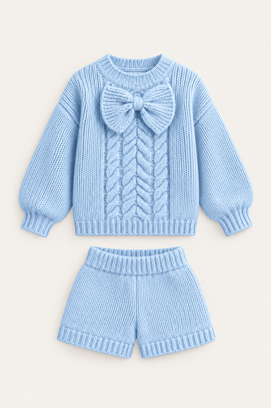 LUMIÈRE BOW KNIT TWO-PIECE SET