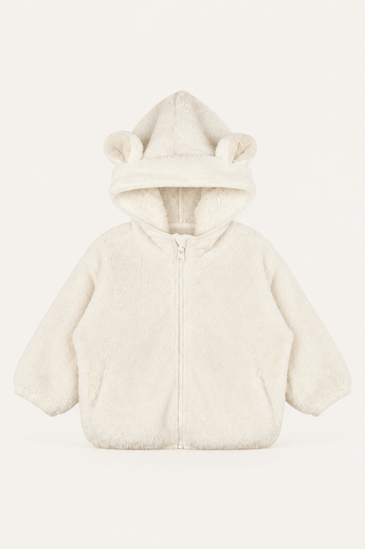 LUMIÈRE TEDDY BEAR HOODED JACKET WHITE