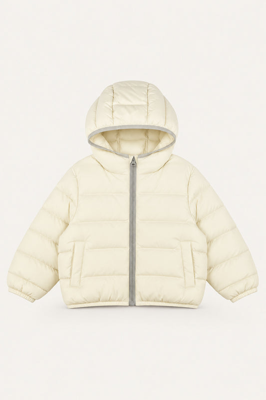 LUMIÈRE CONTRAST PUFFER JACKET WHITE